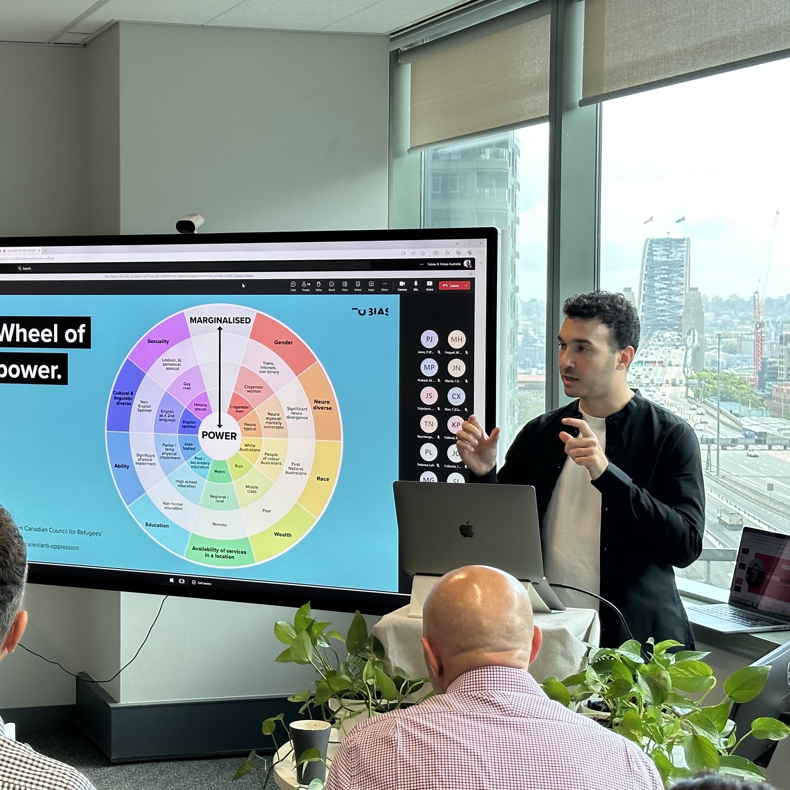 Victor presenting a snippet of his talk Stop ticking boxes and start doing inclusive design to his client.