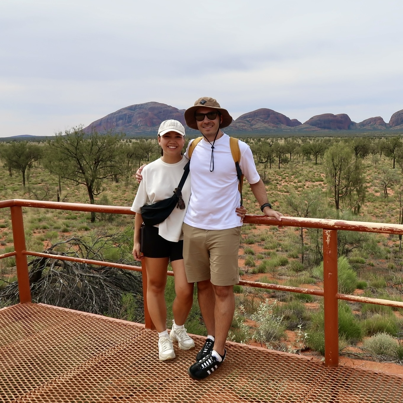 Victor and his wife on holiday in the Australian outback.