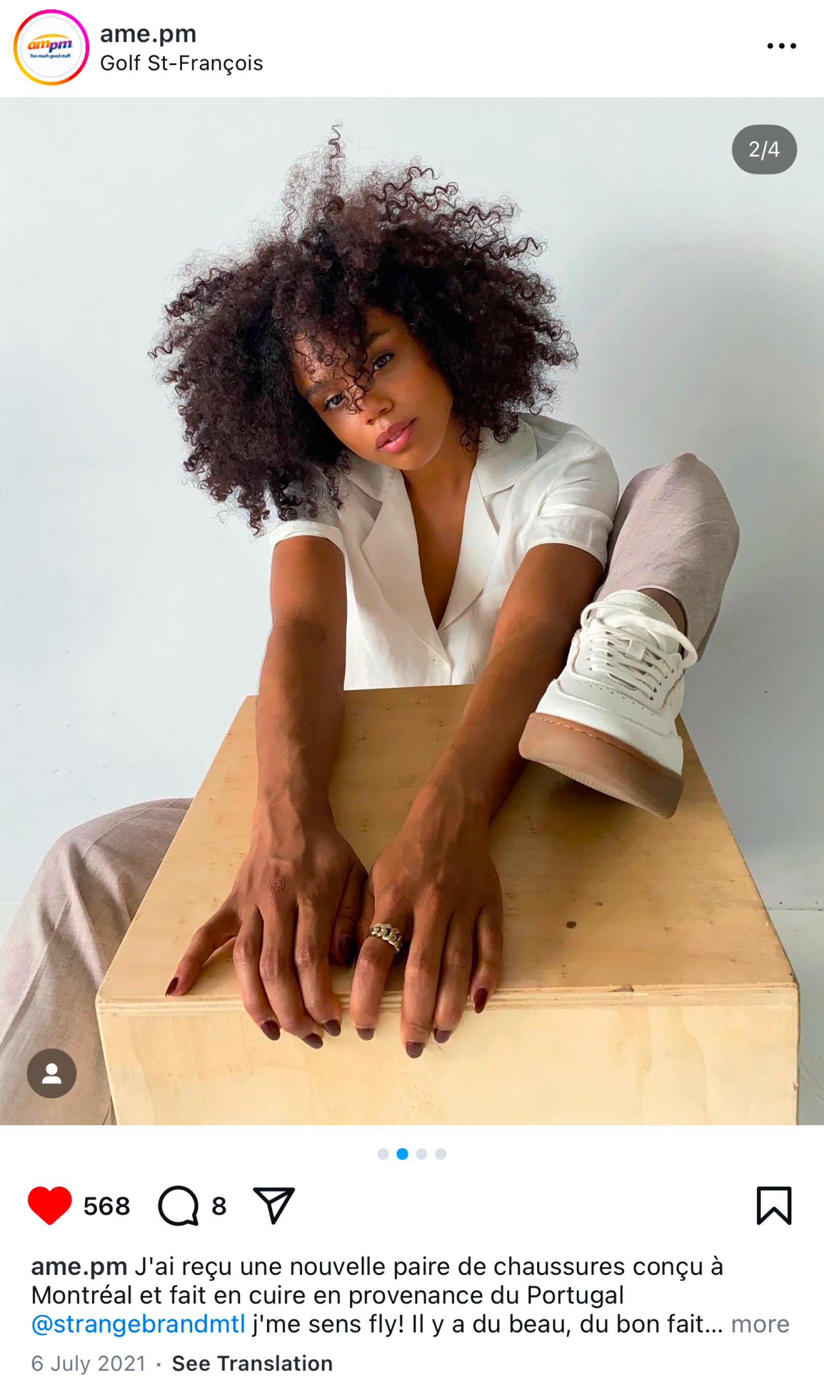 Photo from instagram feature a simple & strange sneaker.