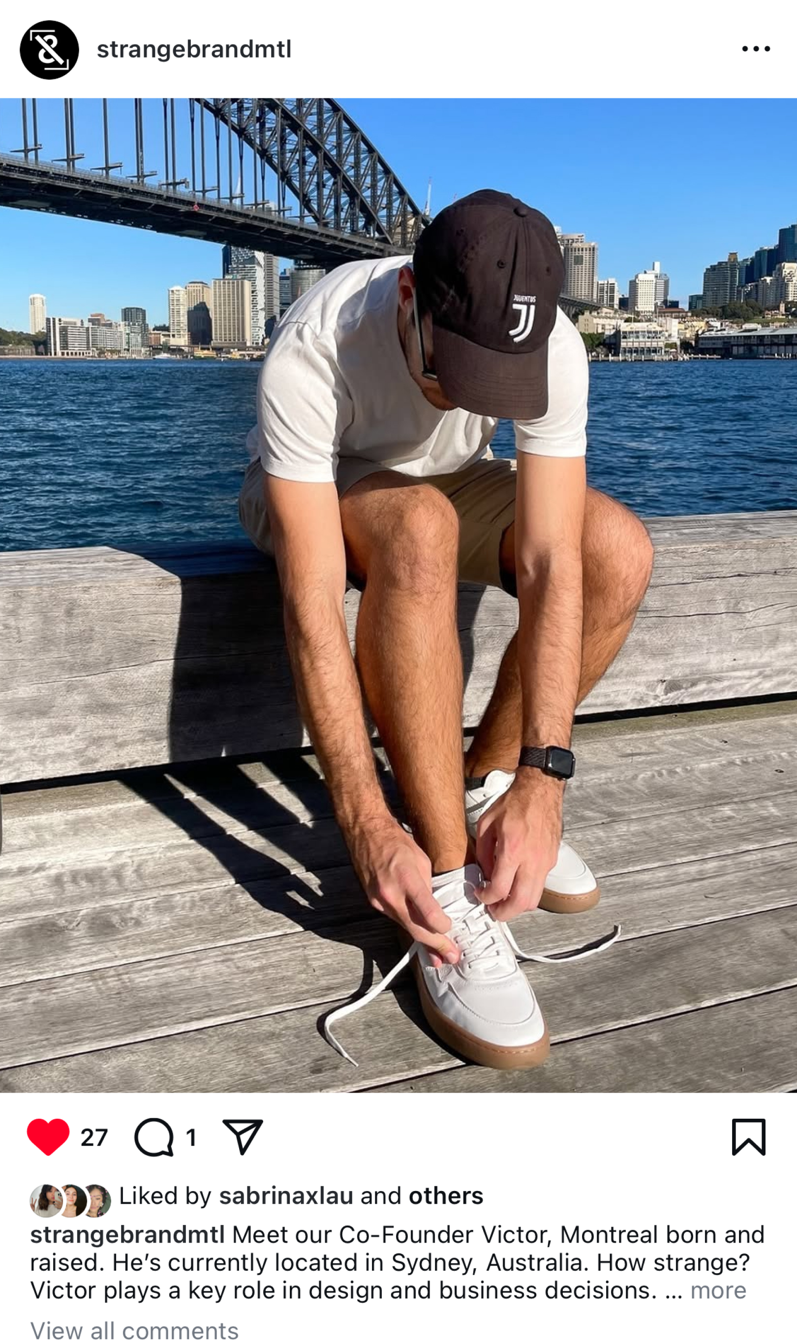 Photo from instagram feature a simple & strange sneaker.