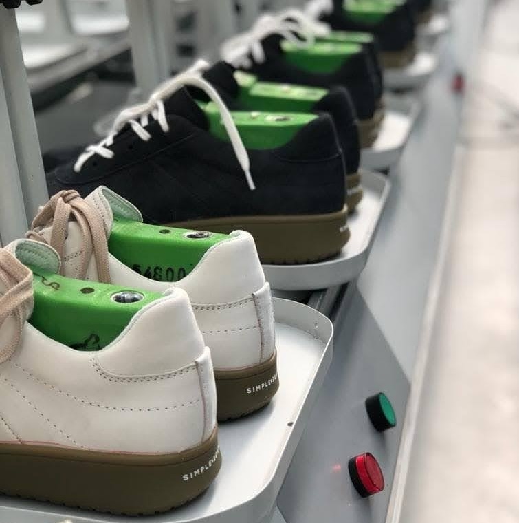 Manufacturing photo of the Simple & Strange sneaker.